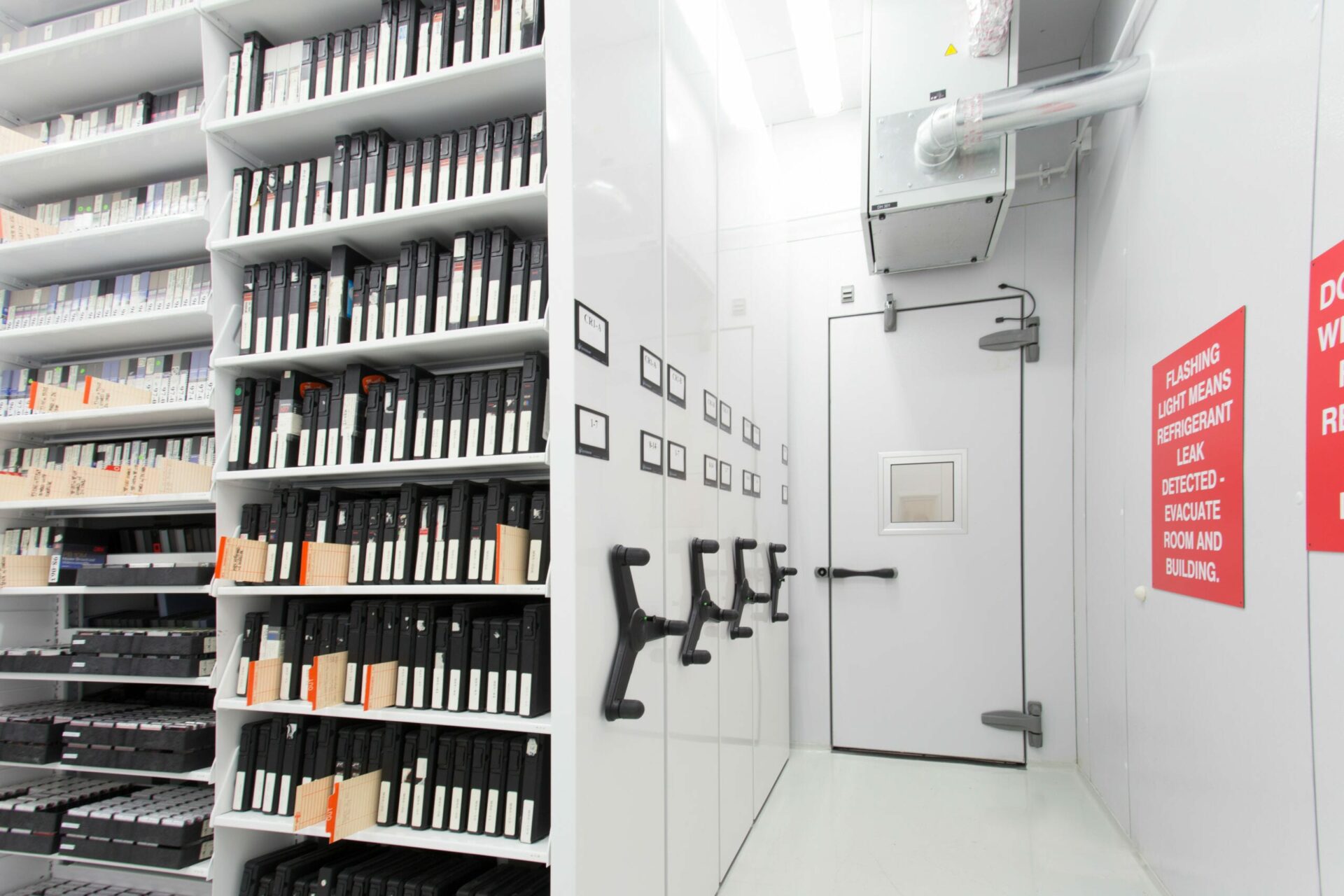 Compact cold storage in museum temperature controlled room