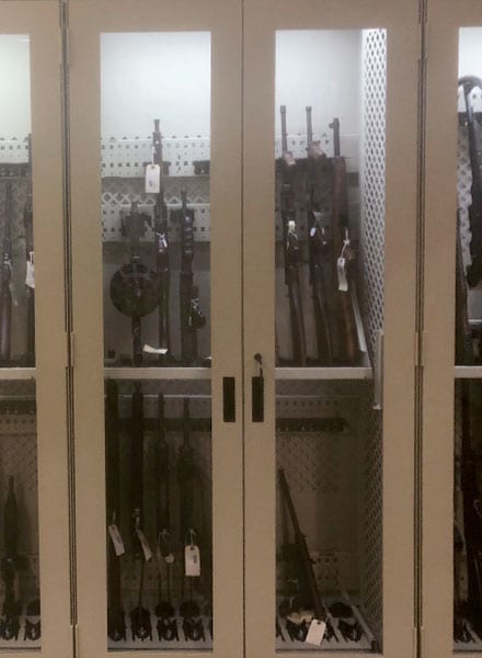 Windowed weapons cabinet