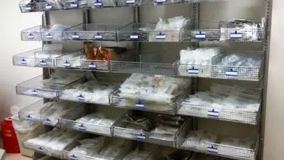 Pharmacy storage bin, Pharmacy storage rack