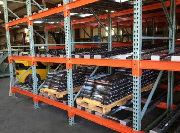 Push Back Flow Racking with Pallets Loaded 575x425 1