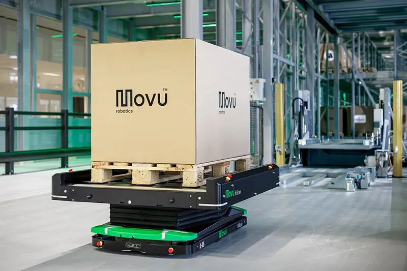 movu ifollow amr automated warehouse vehicle transporting