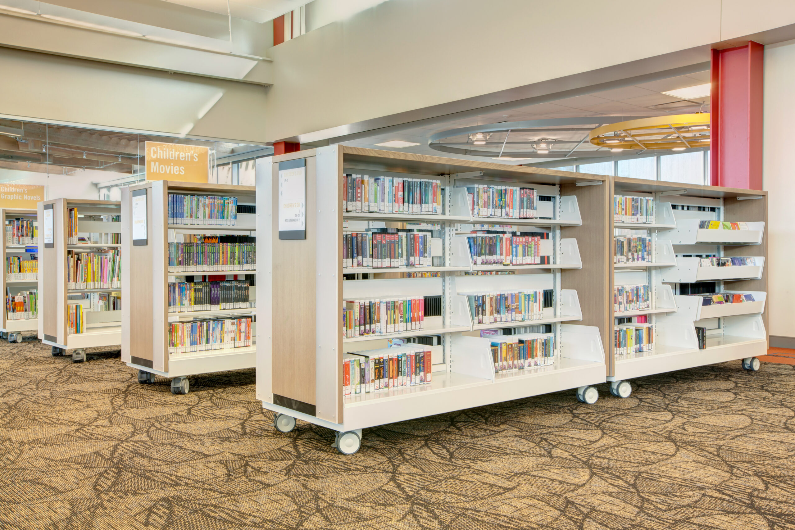 Library Storage Solutions 3 Library book shelving on casters makes it easy to move scaled
