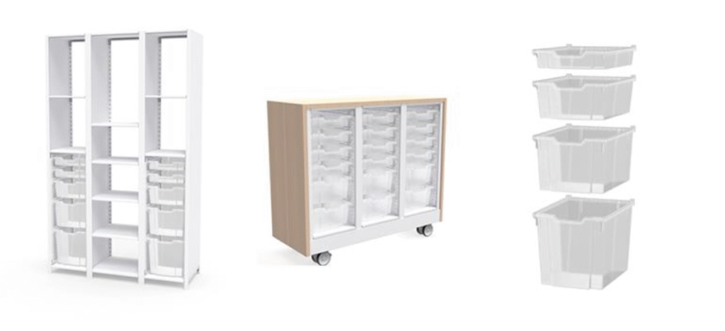 Totes in 4-Post Shelving